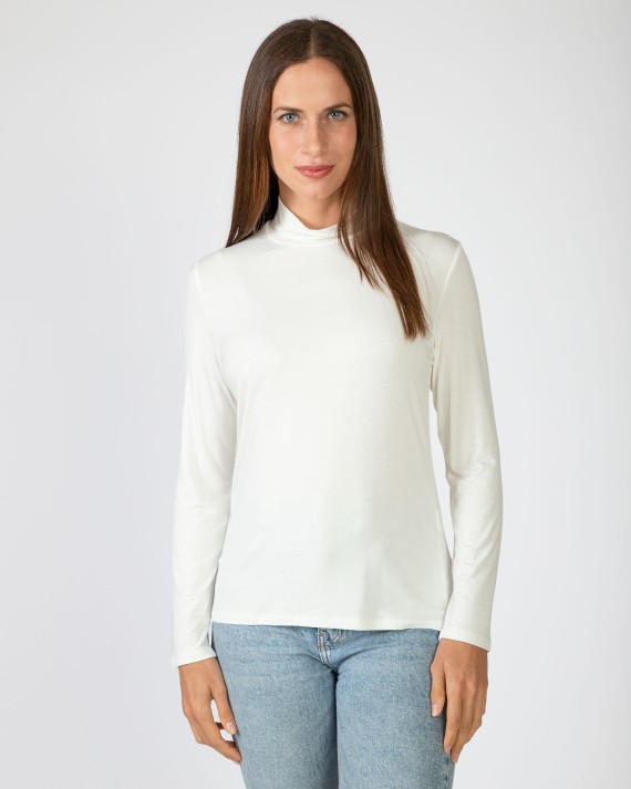 Camiseta básica de mujer en punto de viscosa