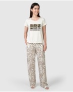Women's wide-leg printed trousers