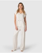 Women's wide-leg linen trousers