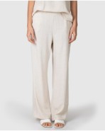 Pantalons llargs de dona tall ample lli
