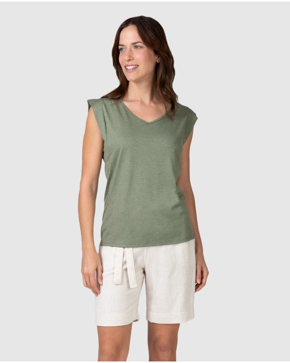 Women's wide-leg linen shorts