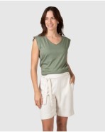 Pantalons curts de dona tall ample lli