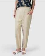 Pantalons turmellers recte de dona en color beix