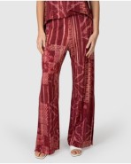 Women's wide-leg printed trousers