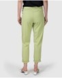 Women's straight ankle-length cotton trousers in green