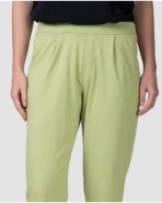 Pantalons turmellers recte de dona de cotó verd