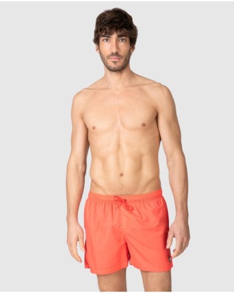 Men's plain swimsuit with elastic waistband and drawstring