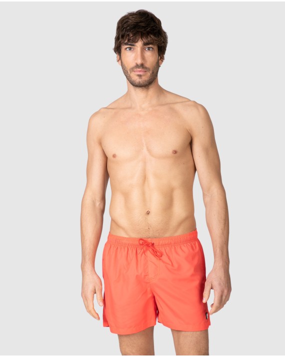 Men's plain swimsuit with elastic waistband and drawstring