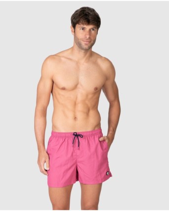 Men's plain swimsuit with elastic waistband and drawstring