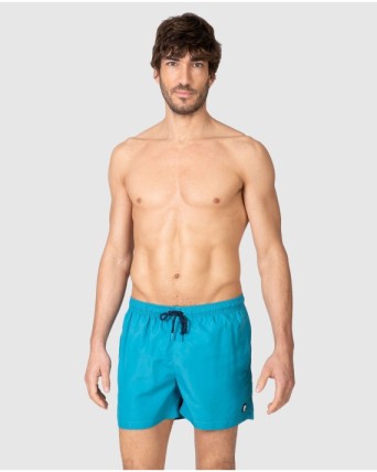 Bañador de hombre liso con cintura elástica y cordón