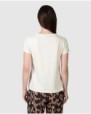 Women's short-sleeved beige t-shirt with print