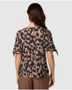 Women's short-sleeved T-shirt with bow print + C66