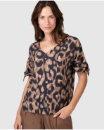 Women's short-sleeved T-shirt with bow print + C66