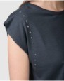 Women's sleeveless studded t-shirt