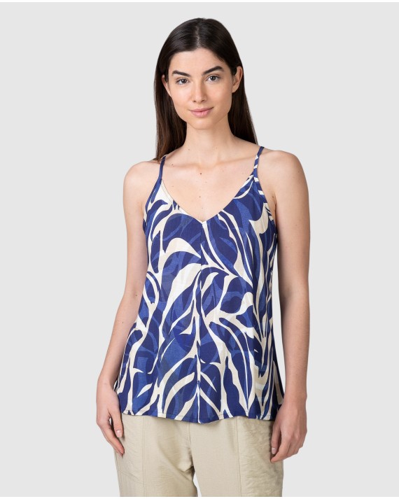 Camiseta de mujer de tirantes estampada