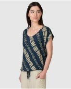 Camiseta de mujer de manga corta estampada puño girado