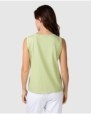Women's basic sleeveless t-shirt with V-neck