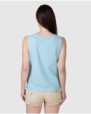 Women's basic sleeveless t-shirt with V-neck