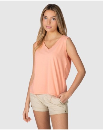 Women's basic sleeveless t-shirt with V-neck