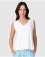 Women's basic sleeveless t-shirt with V-neck