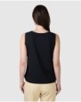 Women's basic sleeveless t-shirt with V-neck