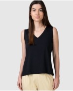 Women's basic sleeveless t-shirt with V-neck