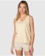 Women's basic sleeveless t-shirt with V-neck