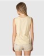 Women's basic sleeveless t-shirt with V-neck