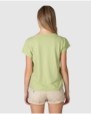 Women's basic short-sleeved t-shirt with decorative buttons