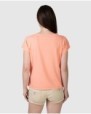 Women's basic short-sleeved t-shirt with decorative buttons