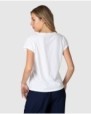 Women's basic short-sleeved t-shirt with decorative buttons