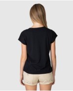 Women's basic short-sleeved t-shirt with decorative buttons