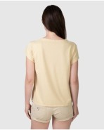 Women's basic short-sleeved t-shirt with decorative buttons