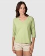 Women's basic three-quarter sleeve V-neck t-shirt