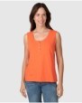 Women's basic sleeveless T-shirt with buttoned placket