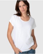 Camiseta básica de mujer de manga corta con cuello redondo