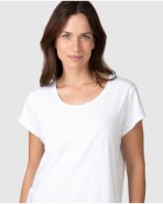 Women's basic short-sleeved T-shirt with round neck