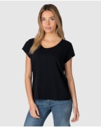 Camiseta básica de mujer de manga corta con cuello redondo