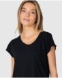 Women's basic short-sleeved T-shirt with round neck