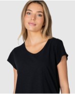 Women's basic short-sleeved T-shirt with round neck