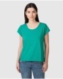 Women's basic short-sleeved T-shirt with round neck