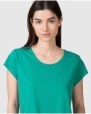 Women's basic short-sleeved T-shirt with round neck