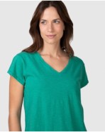 Women's basic short-sleeved V-neck T-shirt