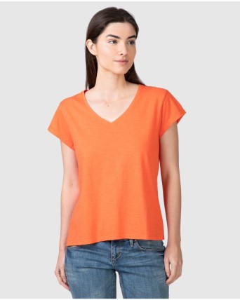 Women's basic short-sleeved V-neck T-shirt