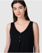 Camiseta de mujer sin mangas escote en v color negro