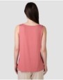 Women's sleeveless V-neck T-shirt in pink