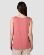 Women's sleeveless V-neck T-shirt in pink