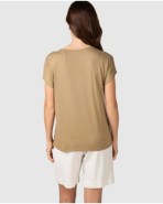 Women's short-sleeved V-neck T-shirt in green