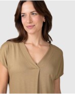 Samarreta de dona de màniga curta escot en v color verda