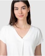 Samarreta de dona de màniga escot en v color blanc